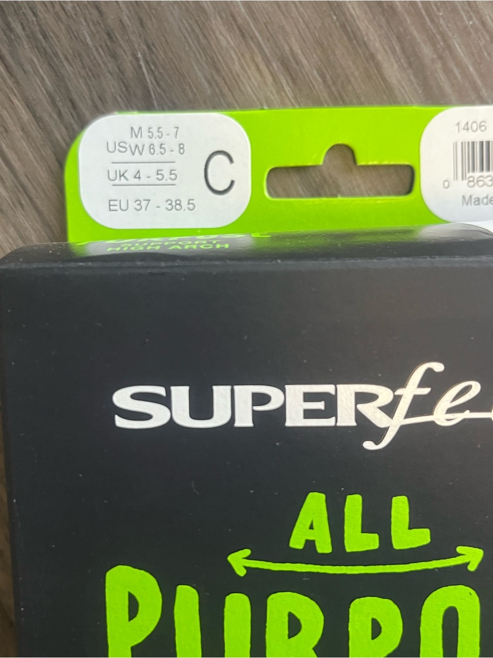 Superfeet All Purpose High Arch Support Insole - Neon Green - Picture 2 of 5